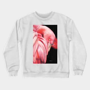 Pretty Flamingo realistic colourful pastel painting Crewneck Sweatshirt